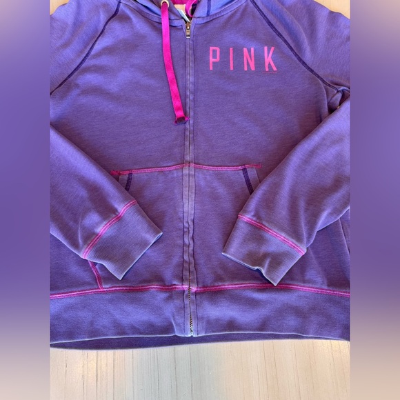 Vintage Victoria’s Secret PINK Full-Zip Hoodie – Purple with Pink Logo | Size M - Picture 8 of 16